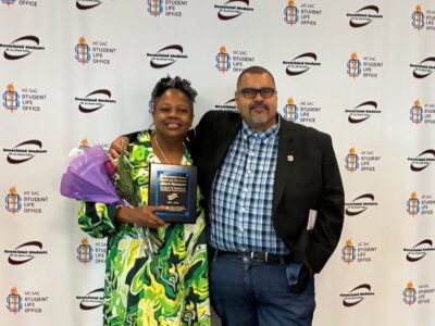 Mt. San Antonio College Student Alice Rainwater with Dr. Joe Louis Hernandez, Rising Scholars Program Director