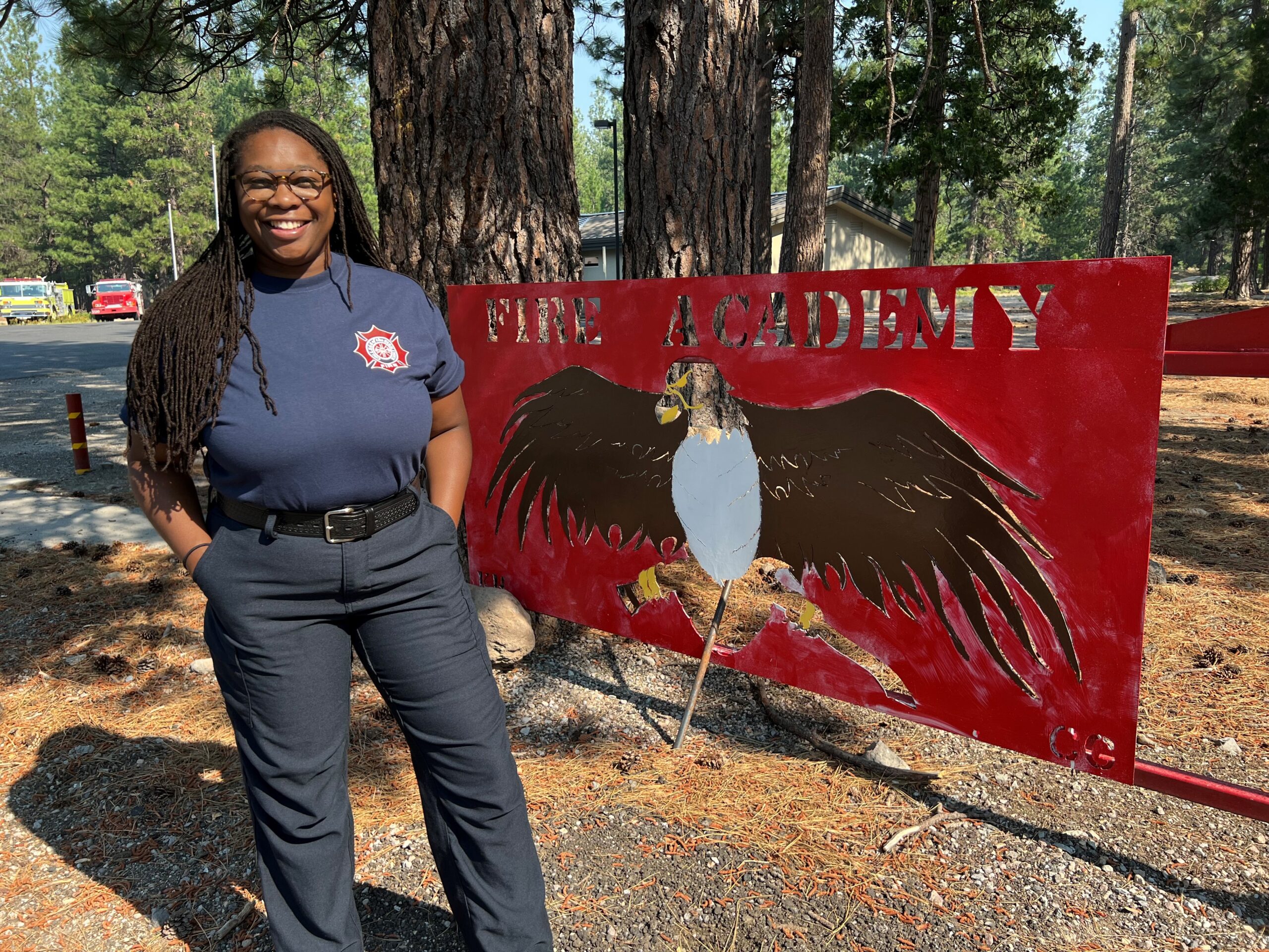 College of the Siskiyous Fire Program Student Stephanie Wroten on campus